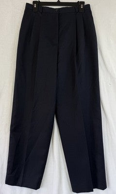 Vintage Talbots Dress Pants 12 Petite Navy Blue Lined 100% Wool Made In USA 12P
