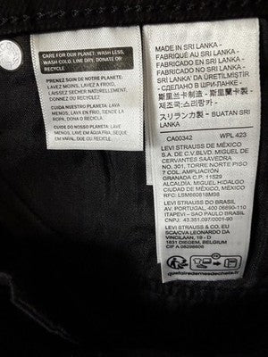 Levis Jean Shorts Women 30 Black Mid Rise 5” Roll Cuff Denim New NWT