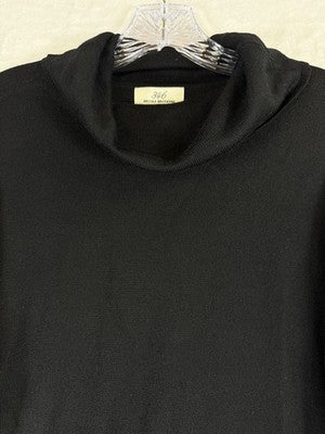 Brooks Brothers Women Sweater XL Black Cowl Neck Merino Wool Long Sleeve Tops