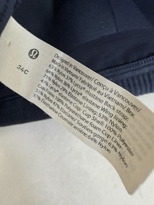 Lululemon Air Support Bra 34C Navy Blue Womens Sports Bra Running