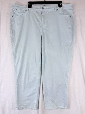 Talbots 20W Straight Leg Crop Jeans Mint Green Plus Size Womens
