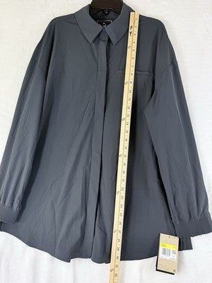 Nike 24.7 Perfect Stretch Shirt Small Women Long Sleeve Oversized Black Top NEW