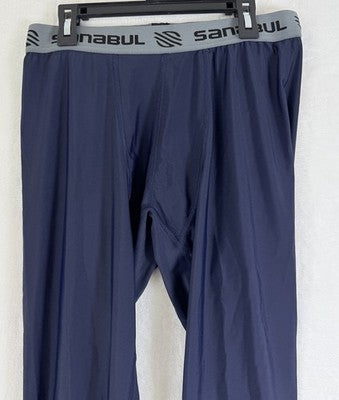 Sanabul Large Mens Base Layer Compression Pants MMA Jiu Jitsu Navy Blue