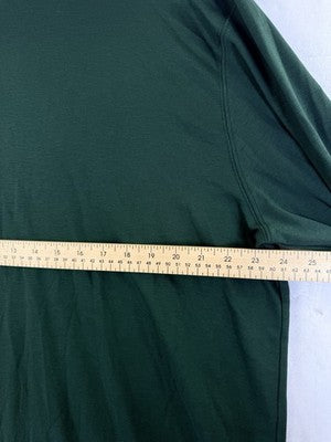 LL Bean Mock Neck Shirt Mens XL Reg Traditional Fit Long Sleeve Green Knit Pima