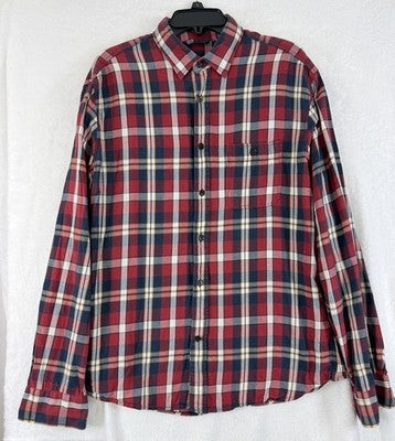 Gap Womens Tops Large Red Plaid Shirt Button Up Long Sleeve Top