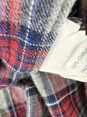 J Crew Flannel Shirt Womens 12 Boy Long Sleeve Gray Red Plaid Button Up Top