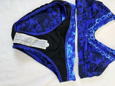 Venus Bikini Top Bottoms Medium Top 4 Bottom Blue Halter Triangle
