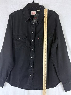 Levis Iconic Western Shirt XL Men Black Pearl Snap Front Levi’s Cowboy New NWT
