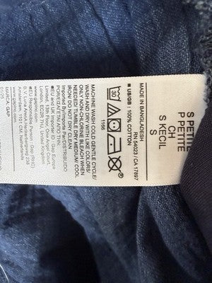 Gap Cotton Gauze Easy Barrel Pants Small Petite Womens Blue Pull On Summer New