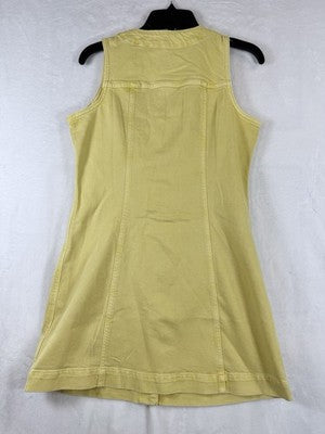 Gap Denim Mini Dress Small Petite Womens Yellow Denim Utility Sleeveless Women