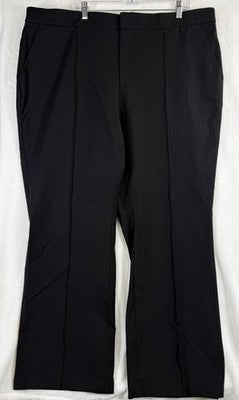 Lands End Straight Leg Pants 24W Black Pencil Pintuck Plus Size Womens