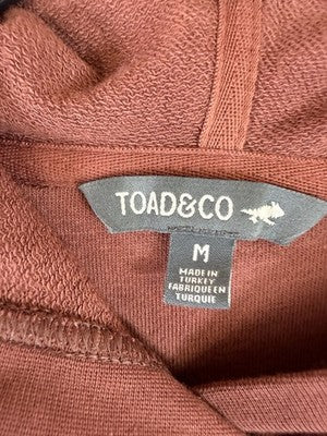 Toad & Co Dress Medium Follow Through Hooded Hoodie Long Sleeve Rust Sweatshirt