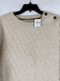Orvis Sweatshirt Women XL Quilted Beige Pullover Top Long Sleeve New NWT