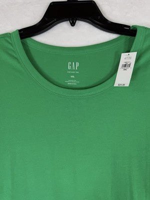 Gap Vintage T Shirt XXL Womens Top Green Short Sleeve Soft Crew Neck New NWT