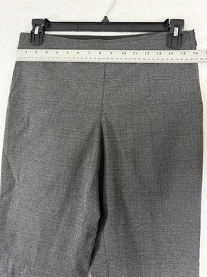 Rafaella Pants 8 Gray Side Zip Flat Front Windowpane Plaid Women