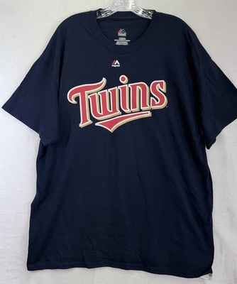 Minnesota Twins Shirt Mens XL Blue Cotton Short Sleeve Tee Majestic MLB Baseball