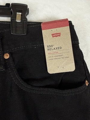 Levis 550 Relaxed Fit Jeans 34x30 Mens Black Levi’s New NWT