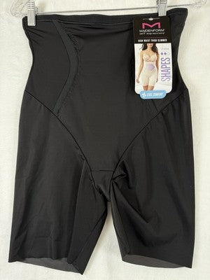 Maidenform Shapewear XL Shapes High Waist Thigh Slimmer Firm SE5001 Black New