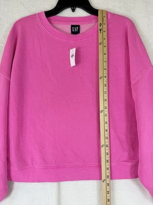 Gap Vintage Soft Wedge Crewneck Sweatshirt Medium Women Pink Long Sleeve Top New