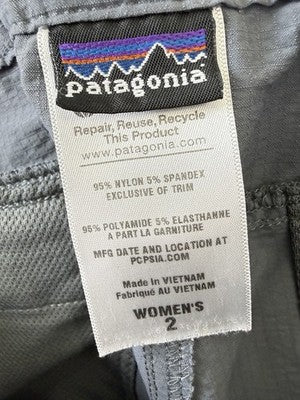 Patagonia Borderless Shorts 2 Womens Gray Hiking Nylon Stretch 4.5”