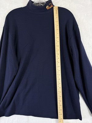 Disney Store Tigger Top Medium Turtleneck Shirt Embroidered Blue Womens Vintage