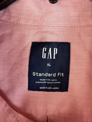 Gap Standard Fit Shirt XL Mens Pink Button Up Long Sleeve Cotton Poplin New NWT