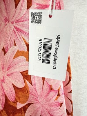 Saint Secrets Dress XS Maxi Sleeveless Pink Floral Twist Back