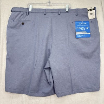 Haggar Cool 18 Pro Shorts 52 Blue Mens Big And Tall 10.5” New NWT