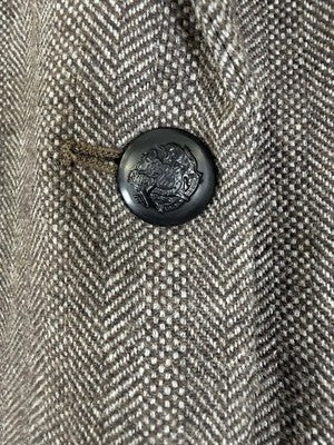 Gap Academy Blazer Womens 10 Brown Gray Herringbone Suit Jacket Pink Lining
