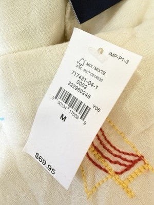 Gap Linen Blend Top Skort Set Medium Womens Beige Embroidered 2Pc Sleeveless New