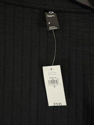 GapFit Jacket Small Womens Black New Gap Fit Quilted Knit Full Zip Mock Neck NWT