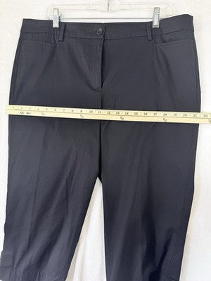 Talbots Perfect Skimmer Pants 16 Petite Black 16P Womens Capris Cotton Stretch