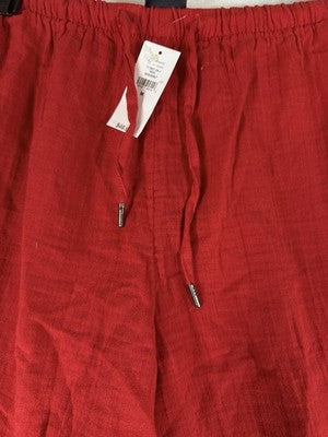 Gap Cotton Gauze Shorts Medium Pull On 4” Red Pockets Womens New NWT