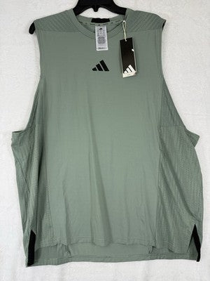 Adidas Men Training Intensity Tank Top 2XL Green Climacool Workout Shirt NEW