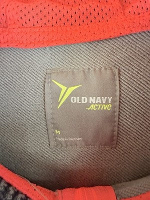 Old Navy Hoodie Men Medium Activewear Gray Full Zip Jacket Sweatshirt New NWT