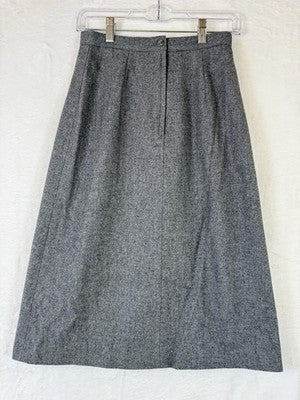 Vintage 80s Womens Blazer Skirt Suit Set 8 10 Gray Wool Dark Academia Whimsigoth