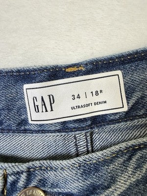 Gap Ultrasoft Denim Shorts 34 Womens 18 Blue Fringe Jean Mid Rise Cut Off New