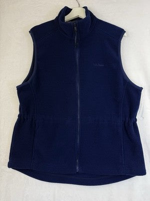 LL Bean Fleece Vest Women Medium Petite Vintage Made In USA Full Zip Hipster 90s