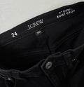 J Crew 9” Demi Boot Crop Jeans 24 Black Denim Womens Raw Hem