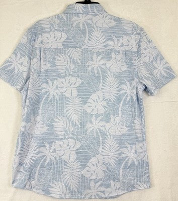 Vintage Summer Shirt Medium Men’s Blue Floral Button Up Lightweight NWT