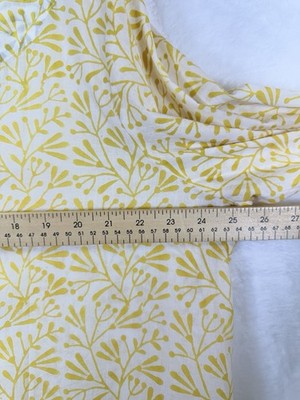 Lime Tree Design Tunic Top Medium Large Block Print Yellow 100% Cotton Women New
