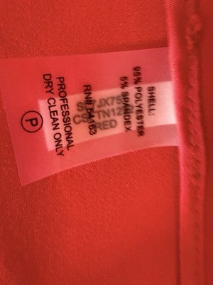 Calvin Klein Open Front Blazer 18 Womens Red Shawl Collar Jacket