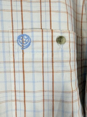 Wrangler George Strait Shirt Small Plaid Short Sleeve Button Up Mens 100% Cotton