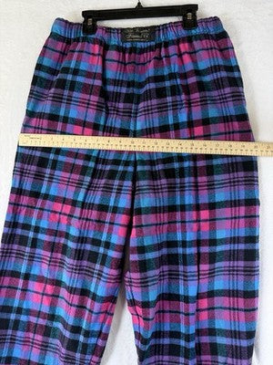 Vermont Flannel Company Pajama Pants Medium Womens Blue Purple Plaid Pockets