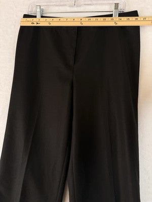 Lafayette 148 New York Pants 10 Black Straight Leg Cotton Blend