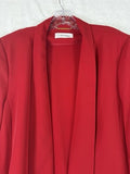 Calvin Klein Open Front Blazer 18 Womens Red Shawl Collar Jacket