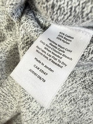 Talbots Sweater XS Petite P Gray Rib Knit Button Shoulder Long Sleeve Top Women