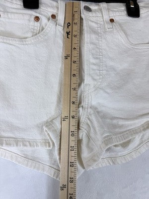 Levis 501 Shorts 26 Womens White Ivory Button Fly Original