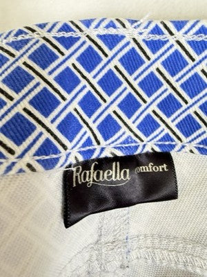 Rafaella Comfort Pants 12 Pull On Blue Print Womens