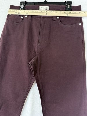 Madewell Jeans Womens 32 Straight Leg High Rise Burgundy Denim